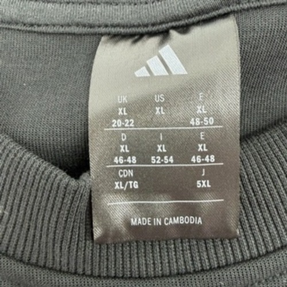 Adidas Womens XL Black Cropped Sweatshirt 3 Stripe Raglan Pullover Logo Top - Picture 4 of 6